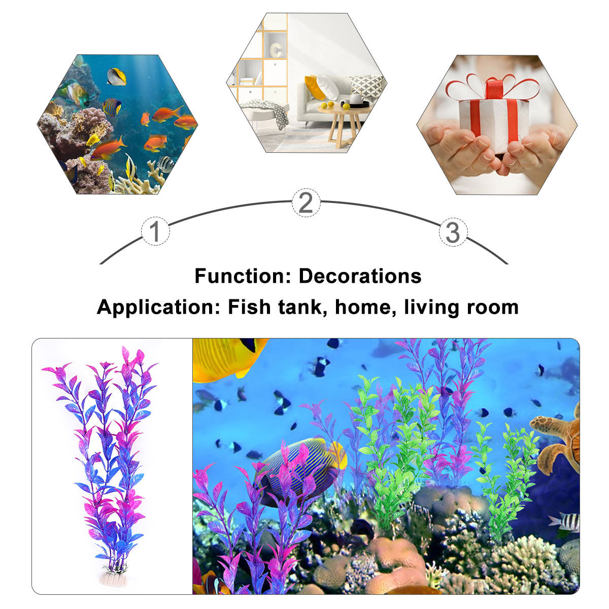 Planted Aquarium Maintenance - Ensemble de 10 plantes aquatiques artificielles,